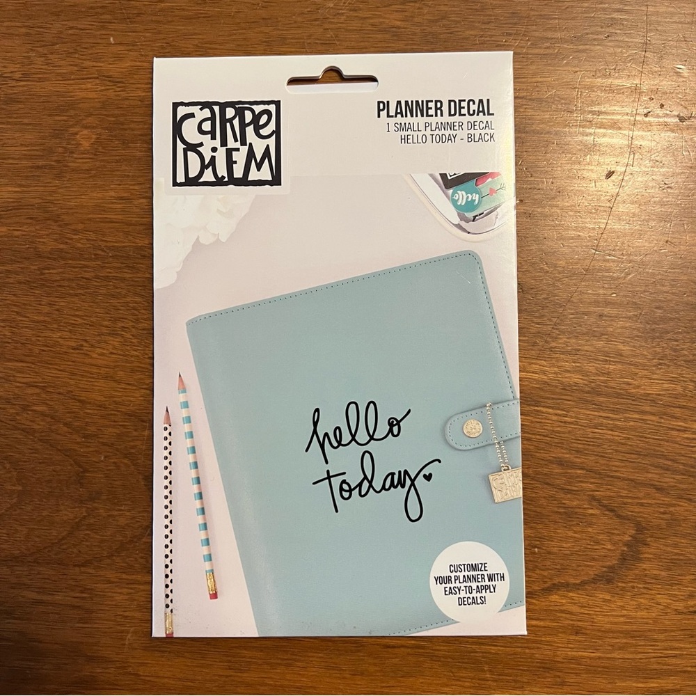 Black Planner Decal “Hello Today”